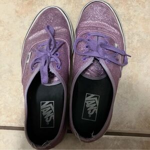 Purple Vans Authentic glitter fairy Shoes Lace Up Mens 7.5 Womens‎ 9 Sneaker